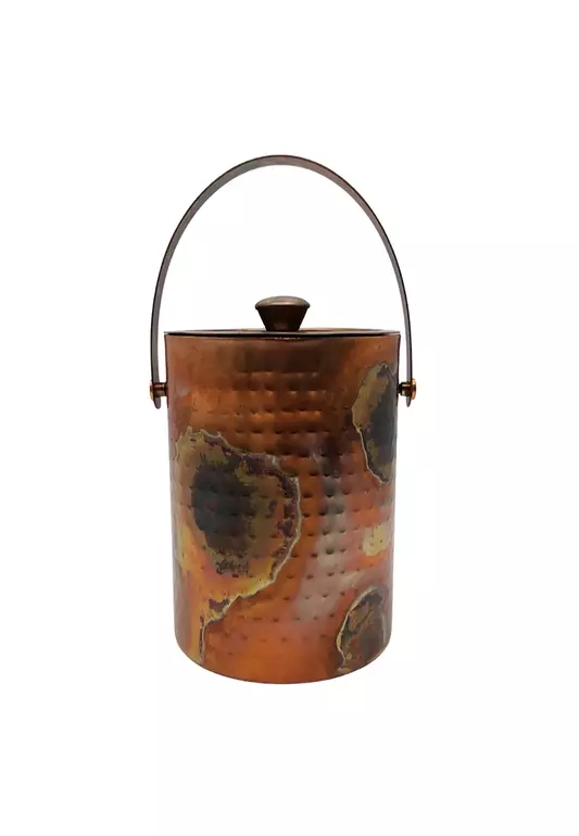 Double Wall Ice Bucket Hammered Burnt Copper Finish Ss 15.5X16.5Cm