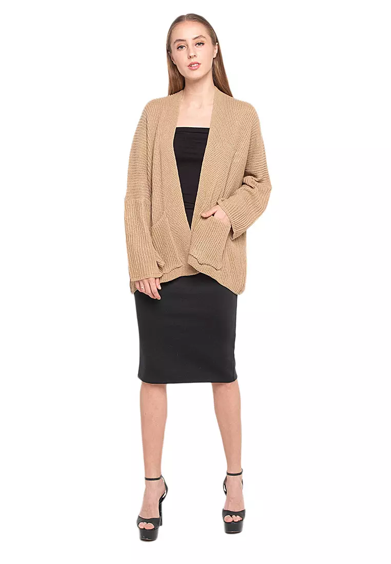 Yoluta Kardigan Oversize Atasan Wanita Long Sleeves Premium Quality - Mocca