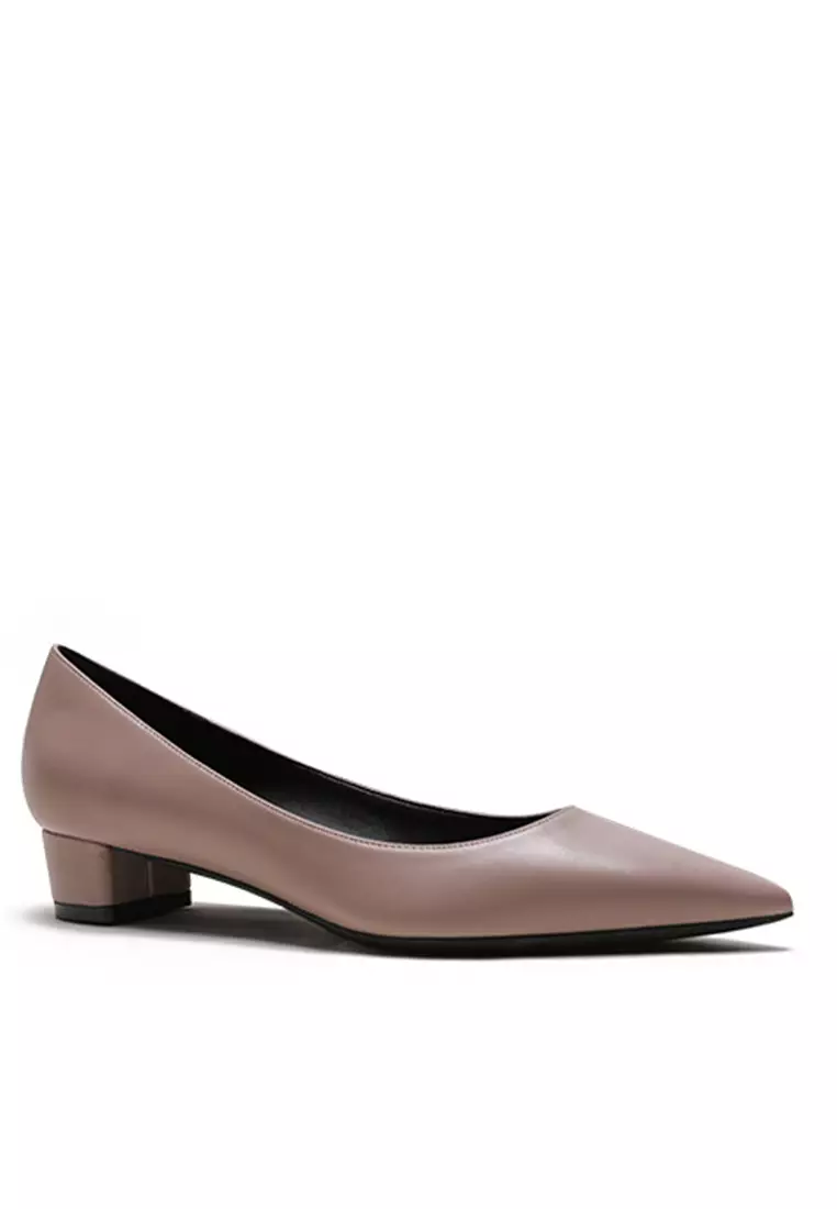 3CM Uniform Pointed Low Heel Shoes HZL231