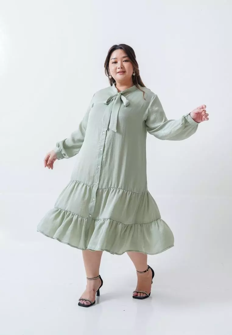Plus Size Long Dress Ollenca sage