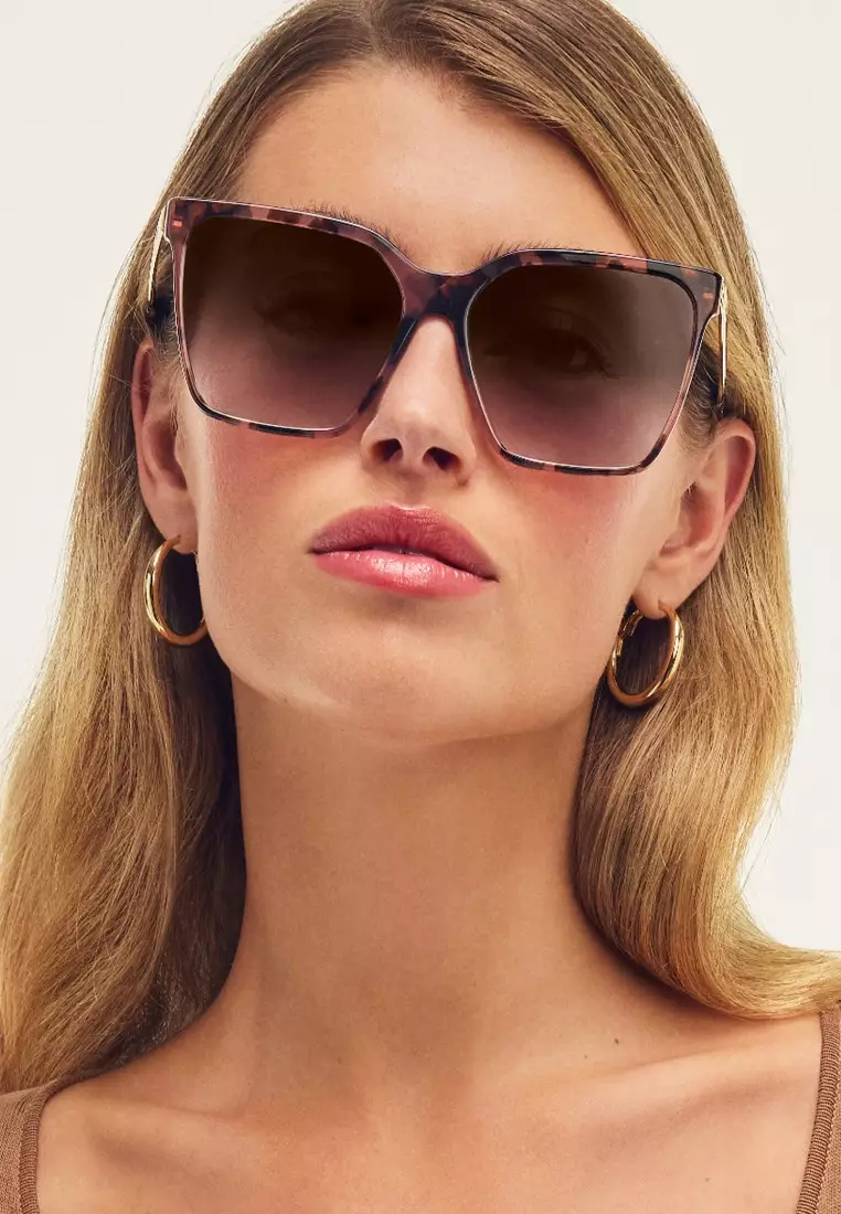 QUAY Level Up Remixed Sunglasses - Rose Tort/Brown Rose