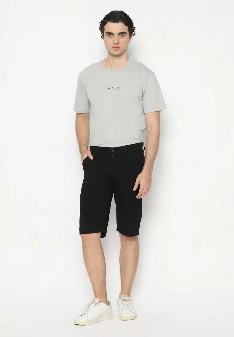 POLICE Celana Chino Pendek Cotton Premium Regular Fit Pria