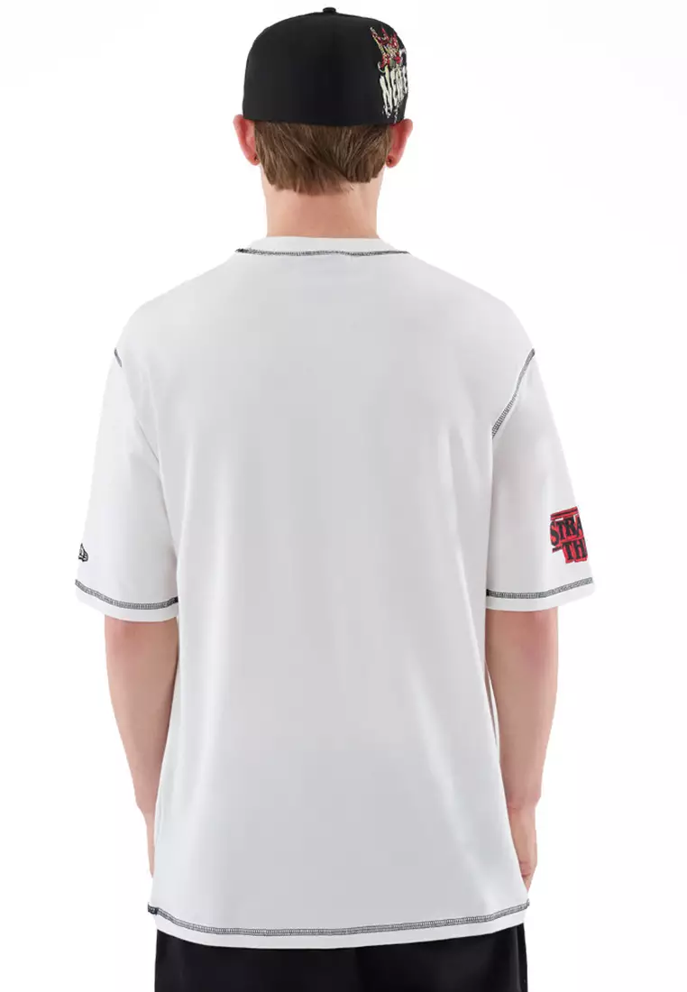 NE x Stranger Things White Oversized Short Sleeve T-Shirt