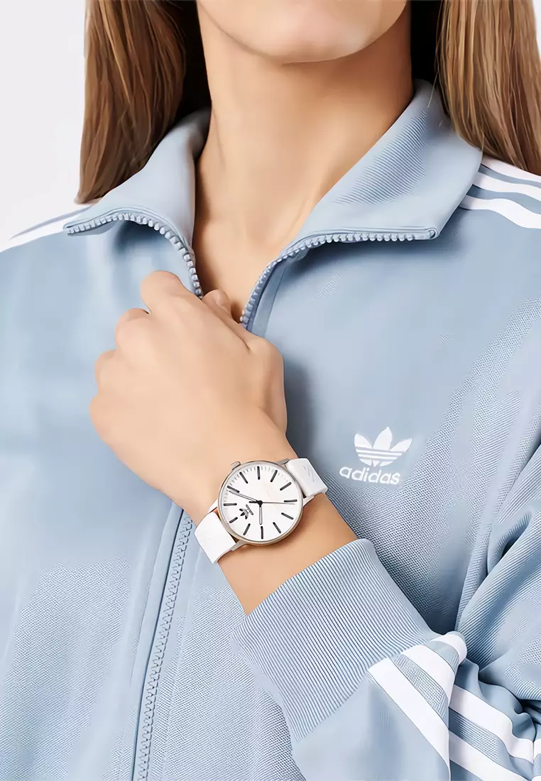 Adidas Gents Watch Code One Men's Watch - Silver Stainless Case - Silicone Band - AOSY24046