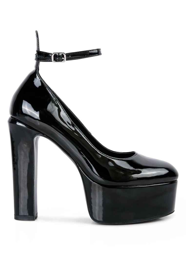 Black Patent PU Maryjane Sandals
