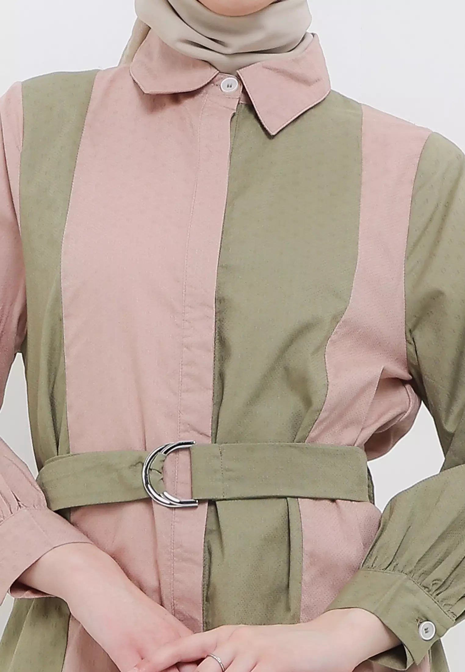 MFMW Sevanja Tunik Hijau Kombinasi Rose