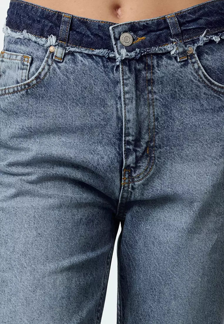 Cotton High Waist Jeans