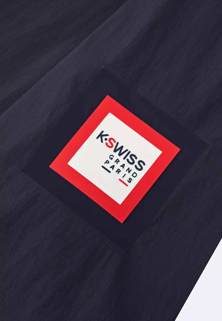 男裝 K-SWISS LOGO 拼色連帽外套