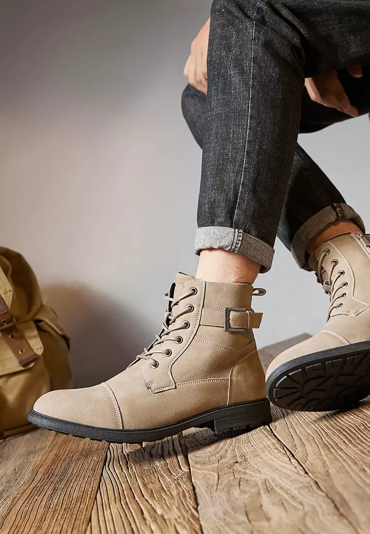 High Top Faux Leather Martin Boots KB2208W