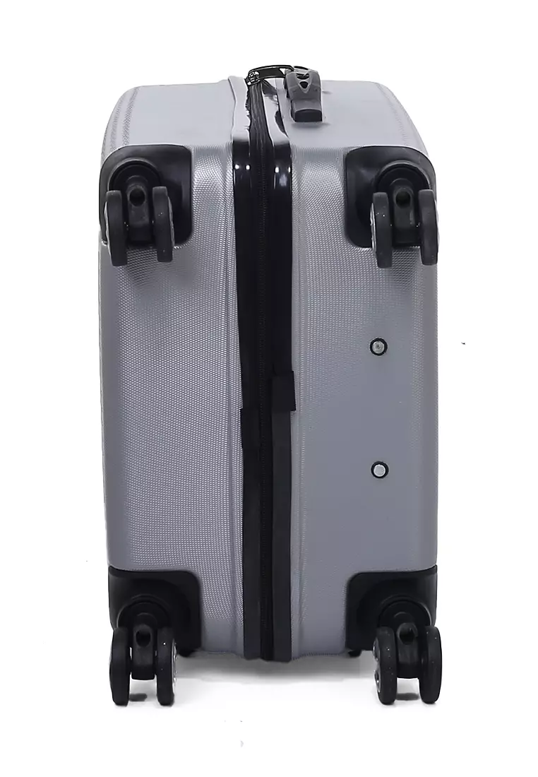 Isvara Tas Koper Hardcase One Set Unisex Large Compartment Suitcase Code Lock System Material ABS+PVC Coated ORIGINAL - Gray