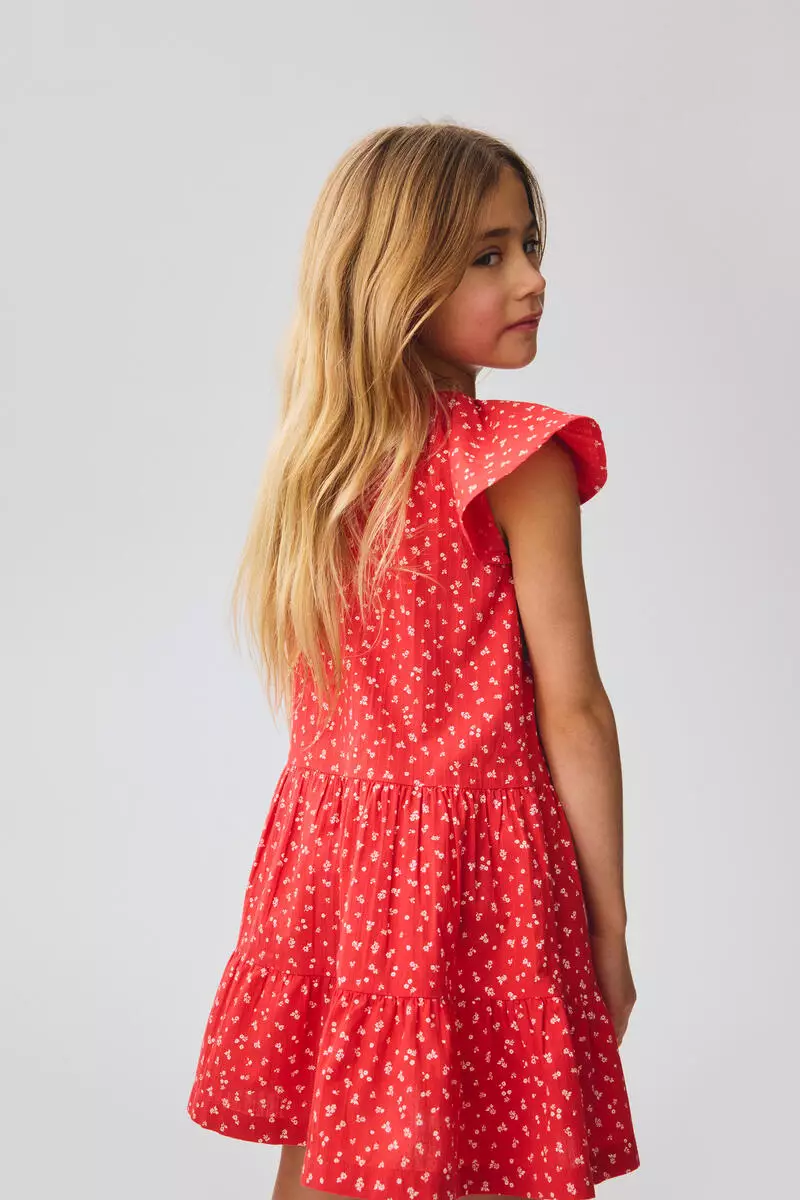 Tiered seersucker dress