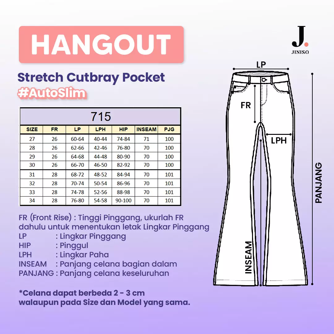 Highwaist Stretch Cutbray Pocket Jeans 715 HANGOUT