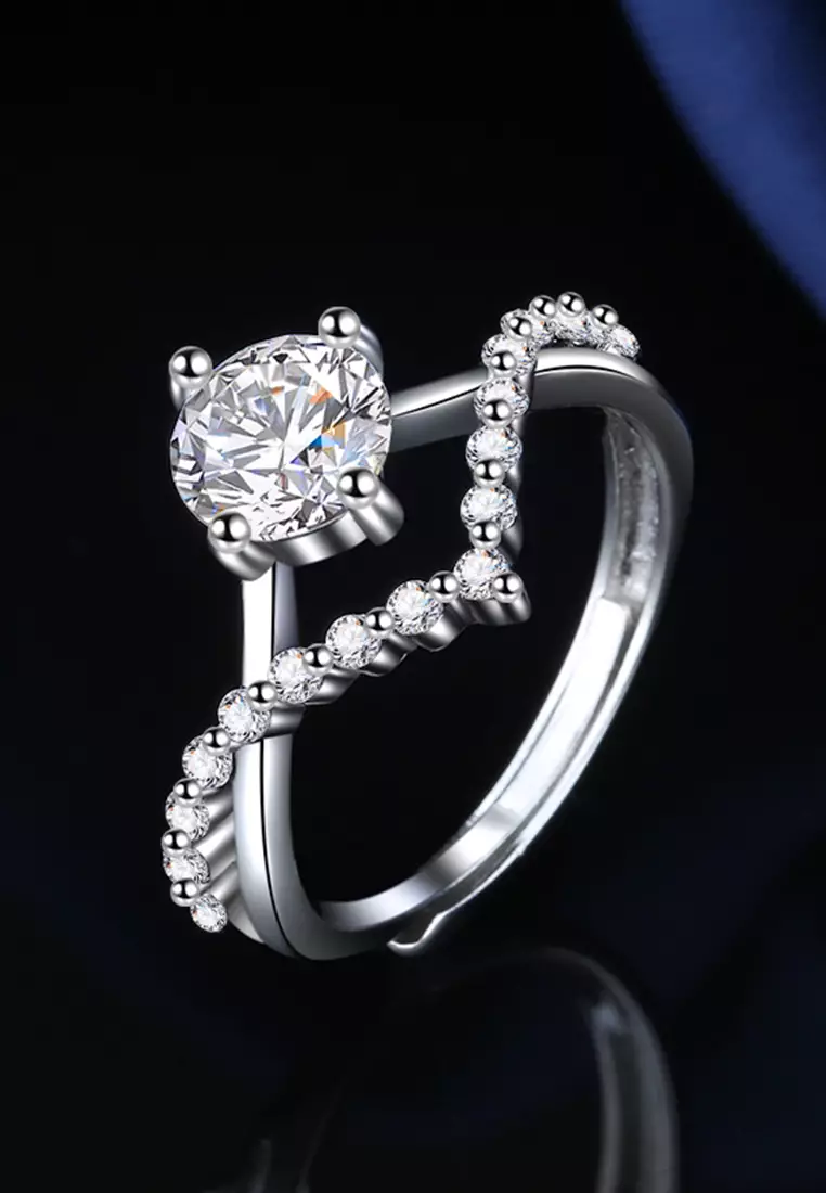 Cincin Wanita Original Desain mahkota Adjustable Fashion Anti karat Aksesoris