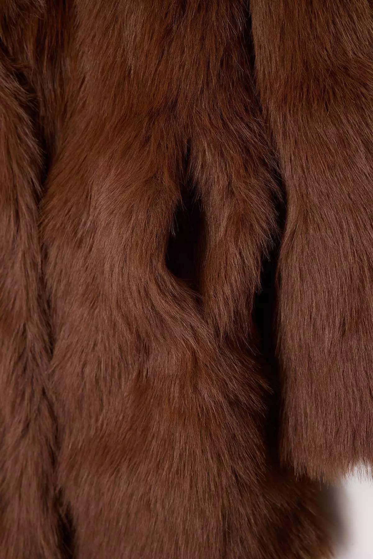 Brown Fur Mono Closure Oversize Midi Coat Twoaw26Kb6
