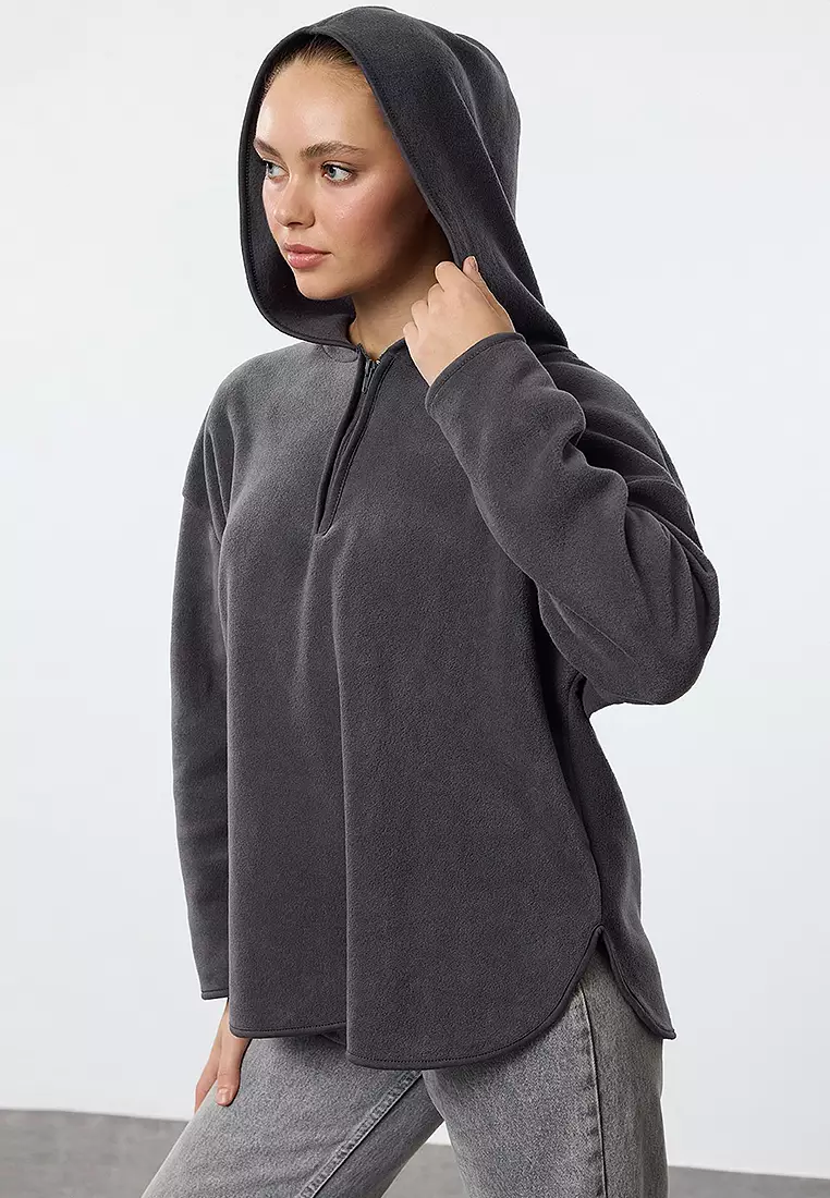 Thick fleece hoodie women's hot sale