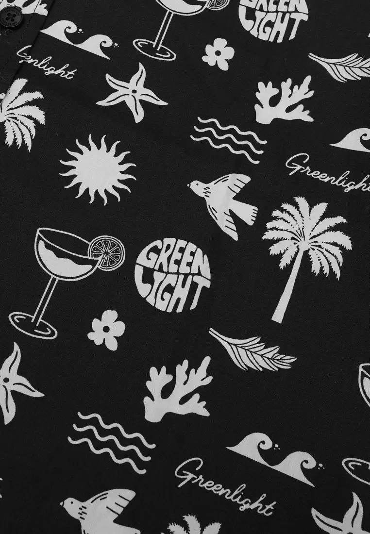 Greenlight Men's Shirt Short Sleeve Regular Fit Cotton Full Print Blaire HP-C010525