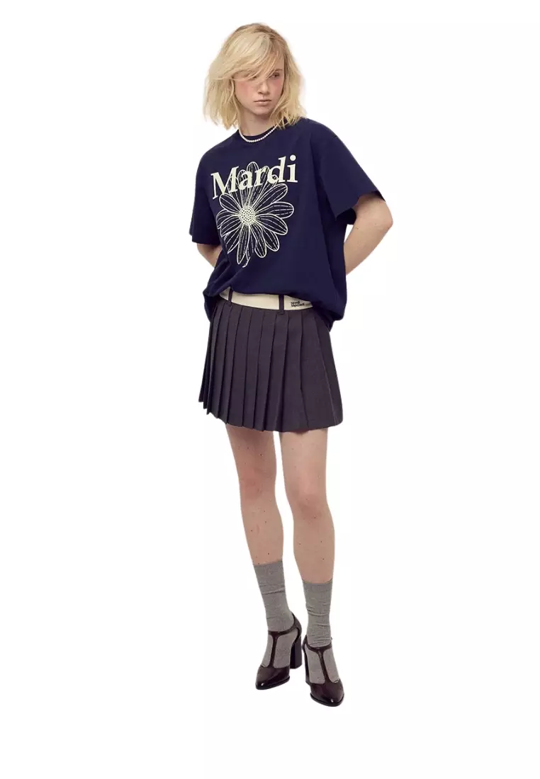 Unisex Tshirt Flowermardi - Navy Ivory 