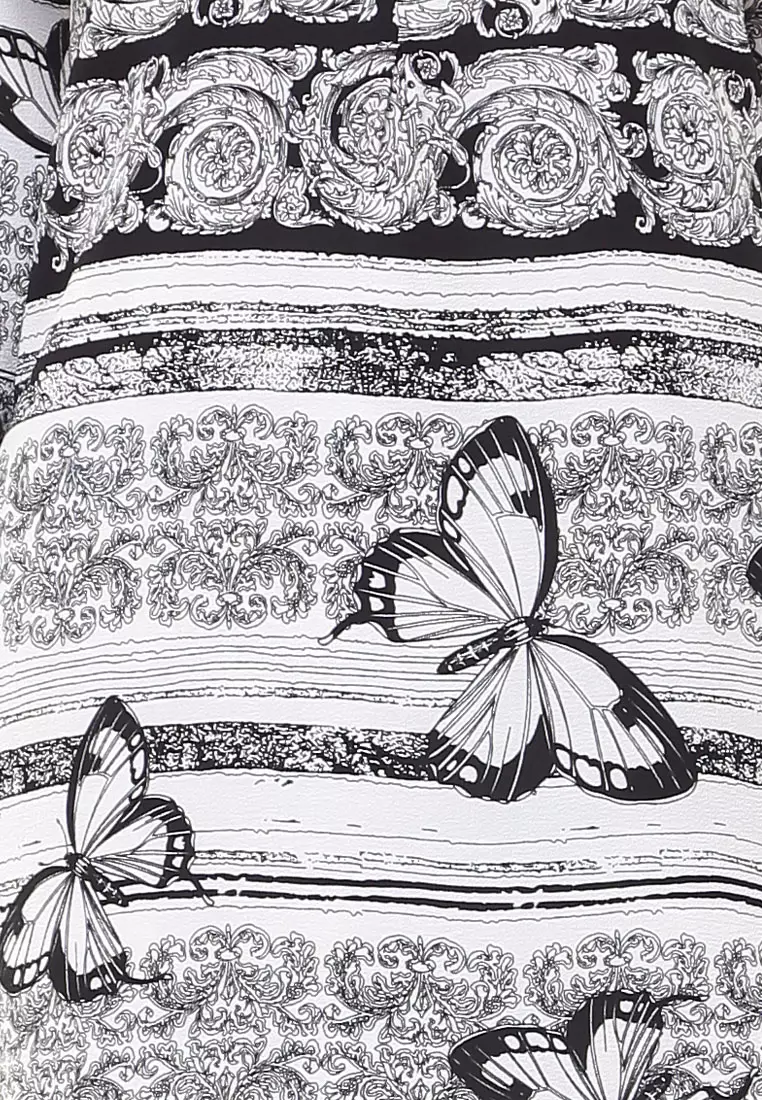 Rina Printed Kurung Black Butterfly