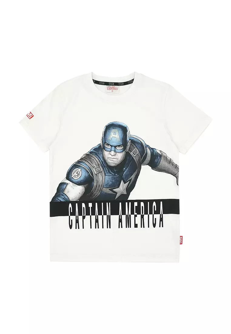 Boys Licensed Graphic T-Shirt Captain America Sketch