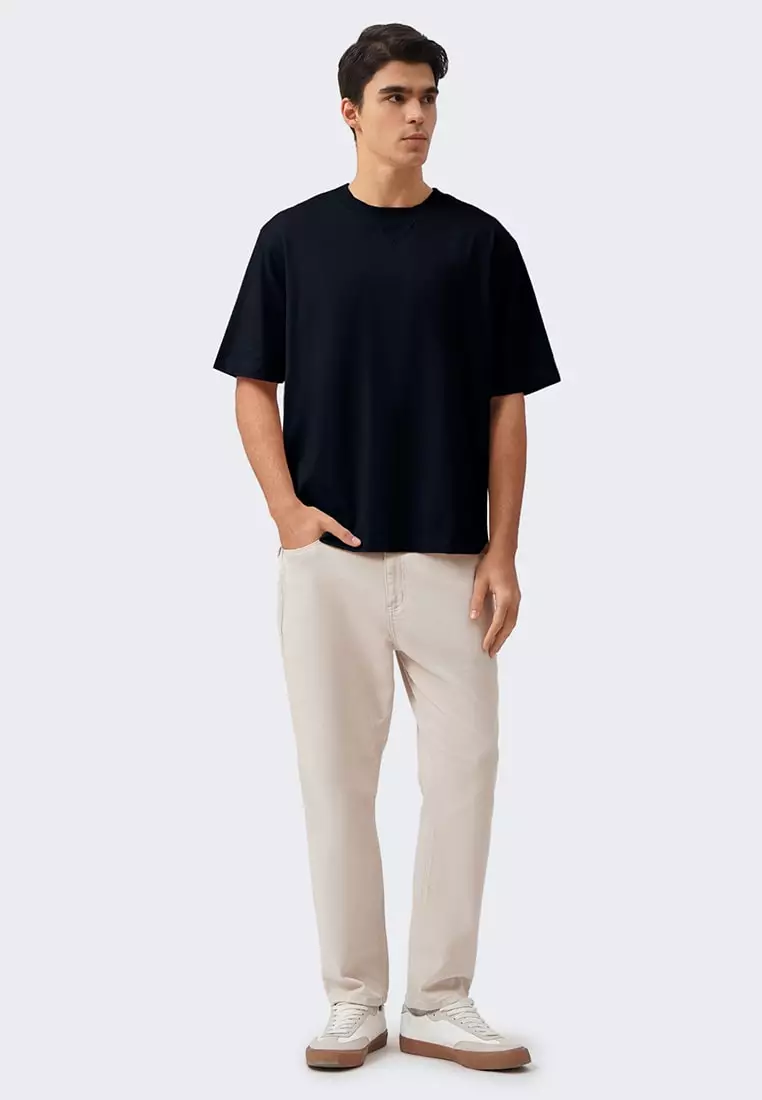 Men's T-Shirt with V Insert and Side Slit