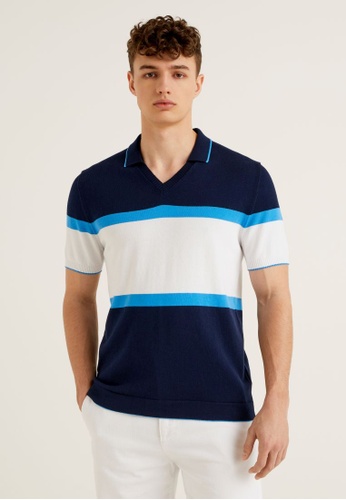 United Colors of Benetton blue 100% cotton polo 04188AA6238B3CGS_1