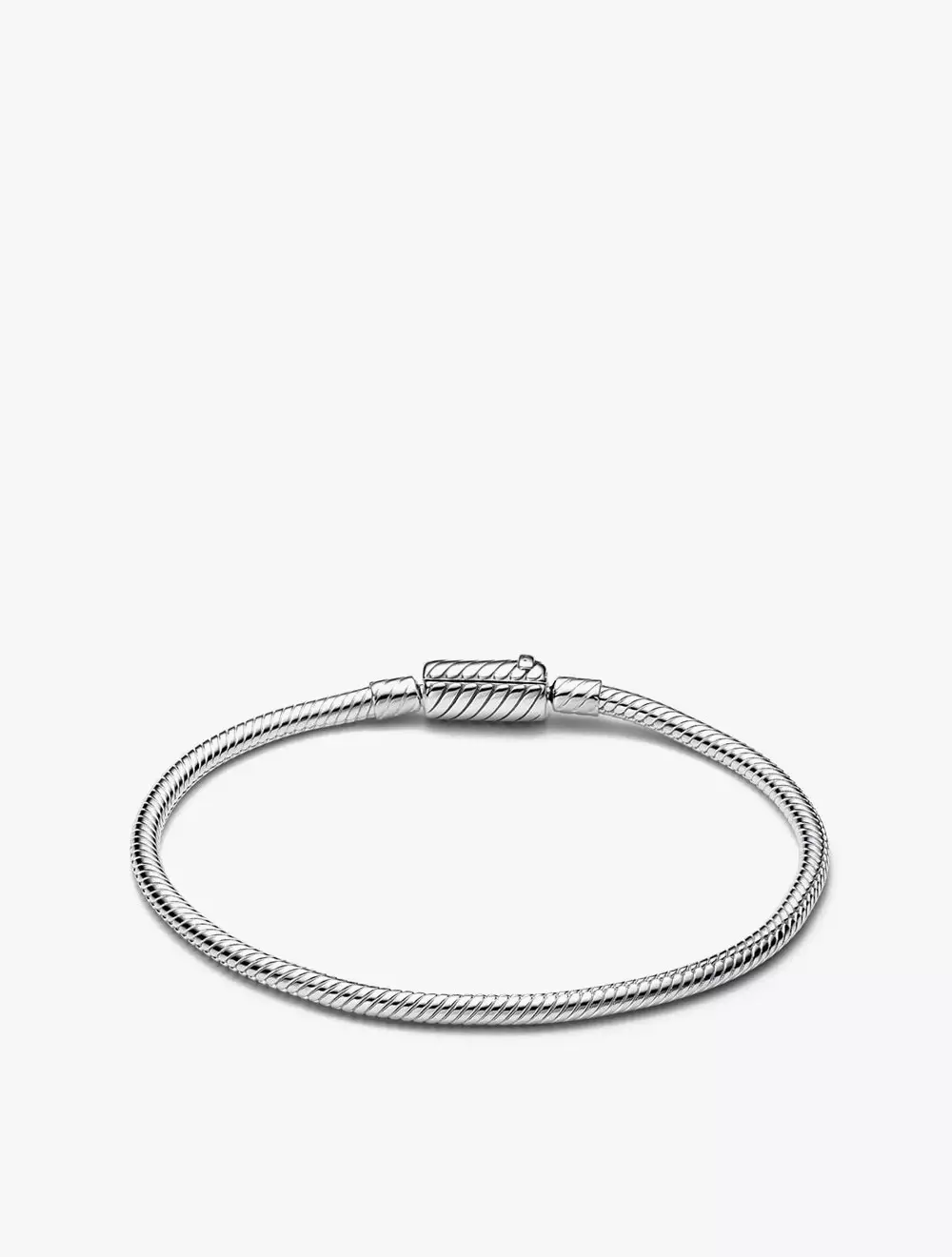 Snake chain sterling silver bracelet with magnetic clasp