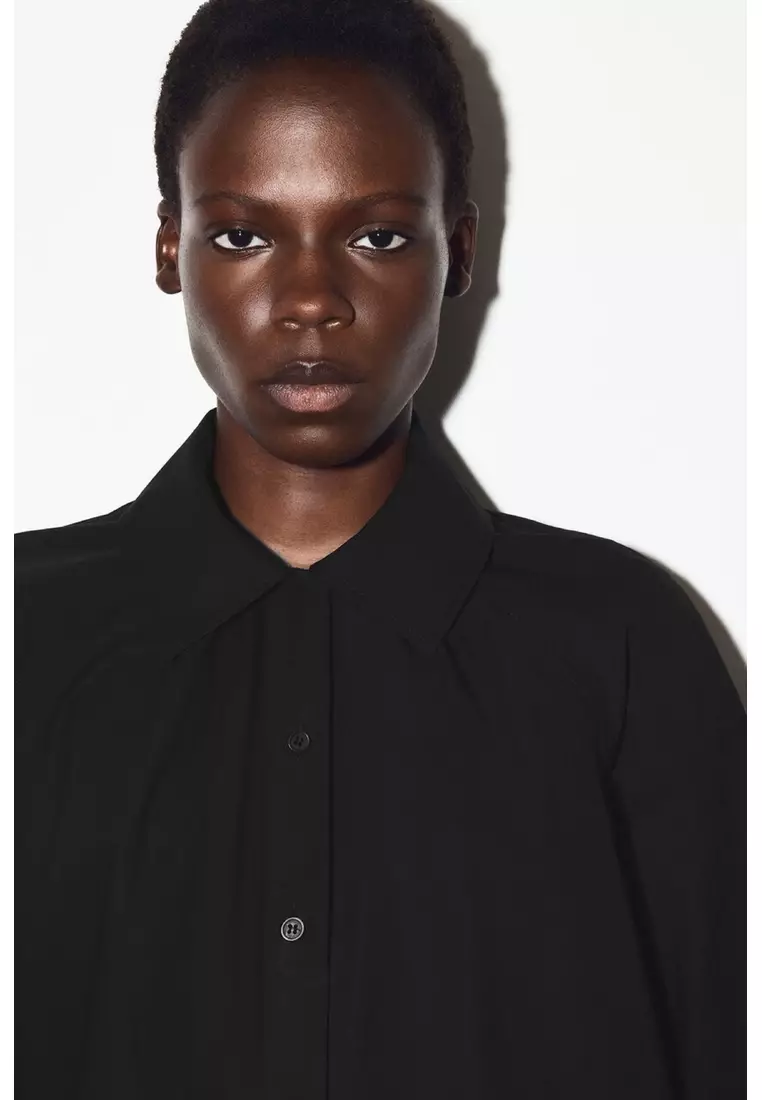 GATHERED PIMA COTTON SHIRT