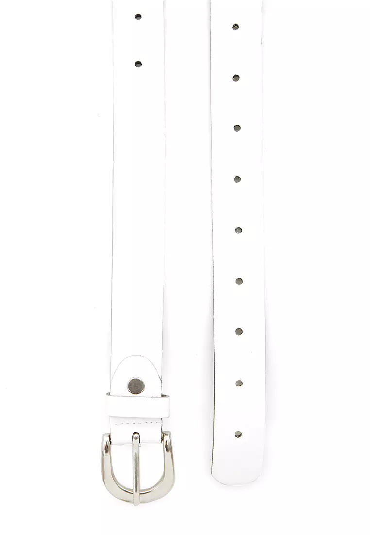Imani Aksesoris Fashion Ikat Pinggang Wanita Belt Ring Square Material Leather ORIGINAL - White