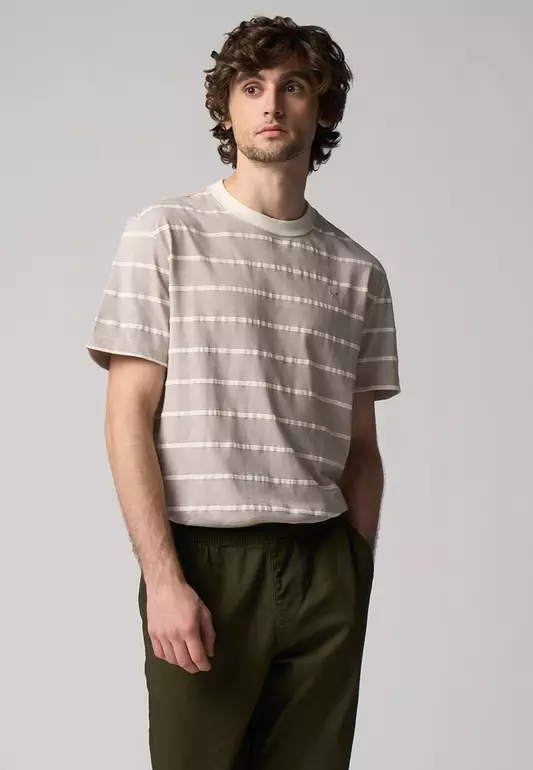 Regular Fit Stripe T-Shirt In Jacquard Knit