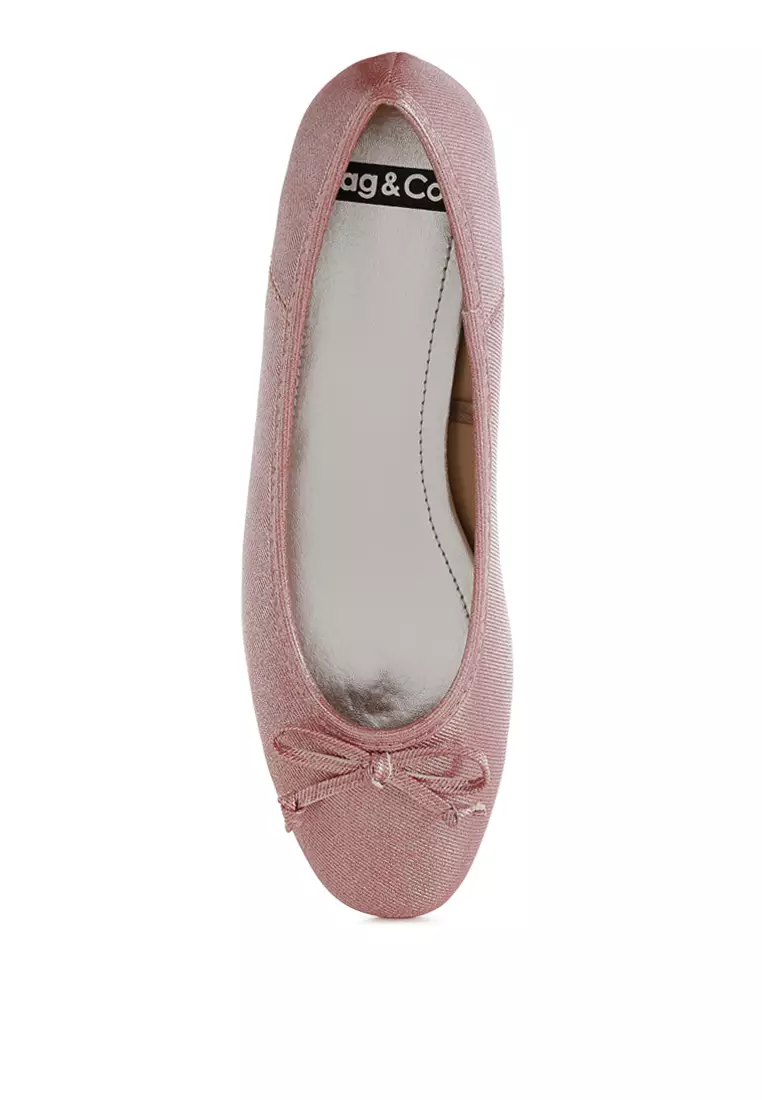 Metallic Ballet Flats in Red