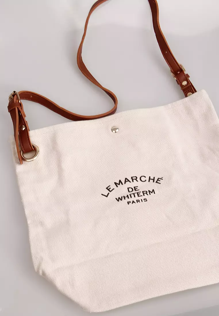 Le marche de hot sale whiterm canvas bag