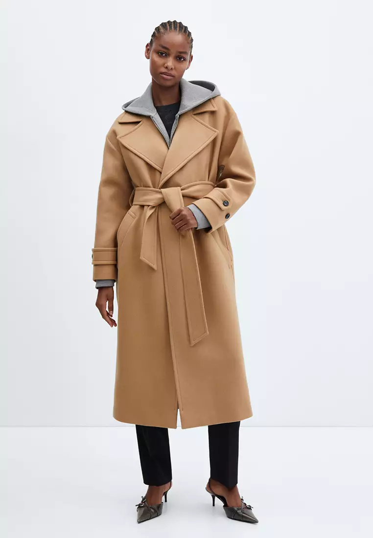 Buy Mango Wide Lapel Wool Blend Coat Online ZALORA Malaysia