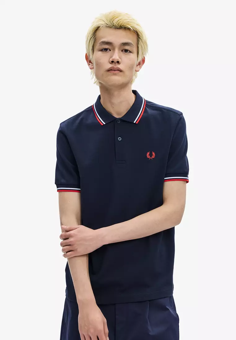 Fred Perry M3600 Twin Tipped Fred Perry Shirt (Navy/White/Red)