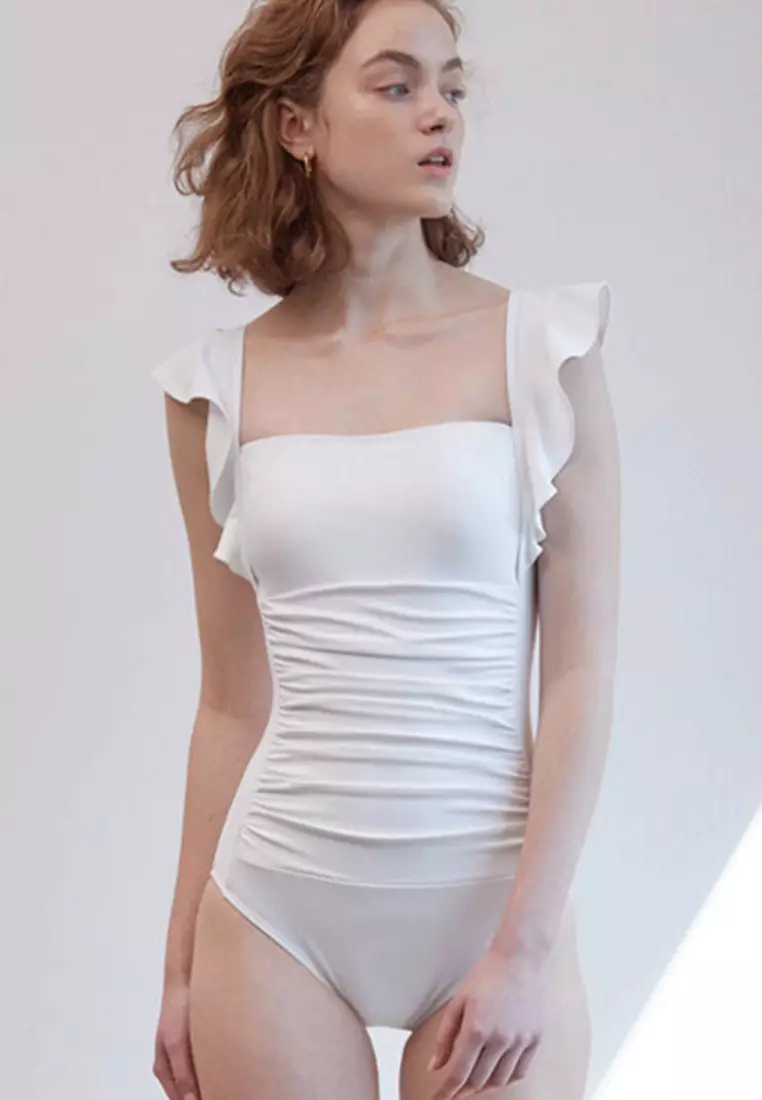 Sweet Ruffled Backless One-Piece Swimsuit A21071402W