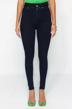 Buy Trendyol Pocket Detail High Waist Skinny Jeans In Blue | 6thStreet