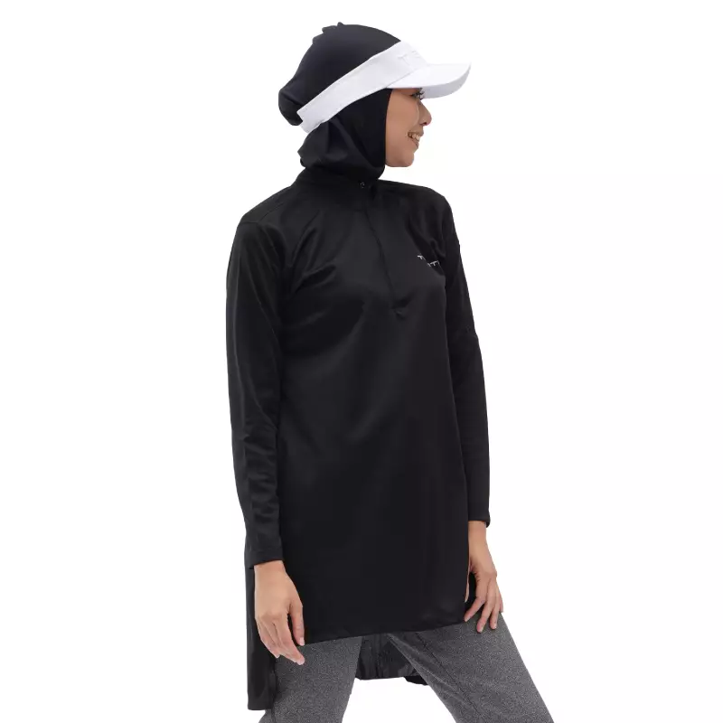 Tiento Aleeya Long Sleeve Dry Fit Zipper Sporty Baju Kaos Olahraga Lengan Panjang Wanita Muslimah Remaja Dewasa Running Fitness Senam Zumba Tenis