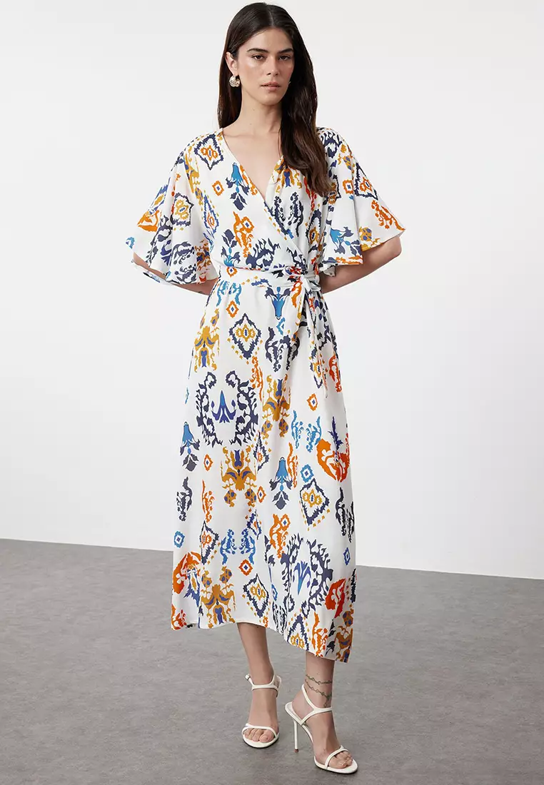 Buy Trendyol Printed Wrap Dress 2025 Online ZALORA Philippines