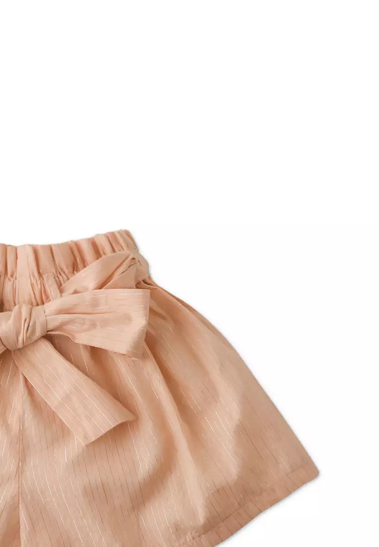 Baby Girls Stripey Lurex Shorts With Bow