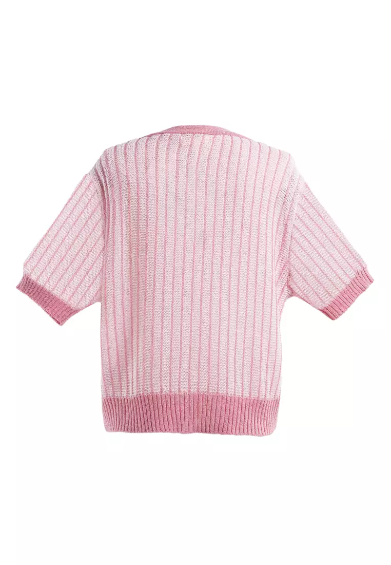 Buy London Rag Pink V Neck Cable Knitted Top 2025 Online | ZALORA ...
