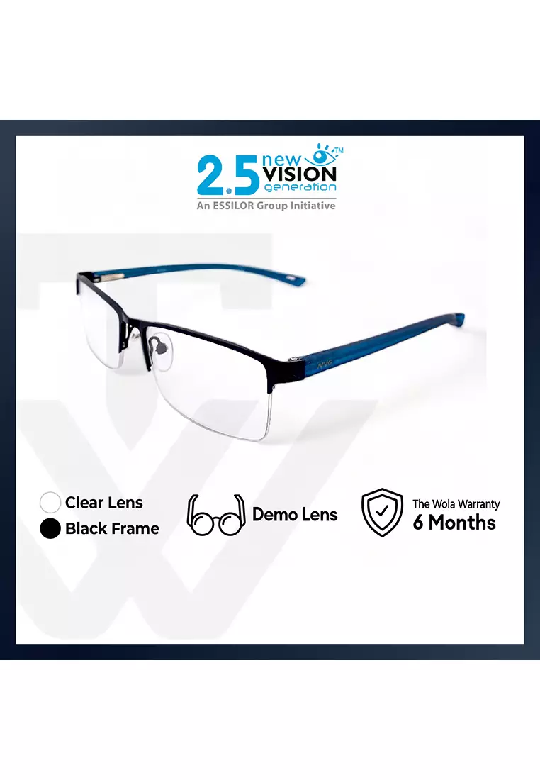 OPH Men's Rectangle Frame Black Metal Optical Frame with Demo Lens OPHSC1080205