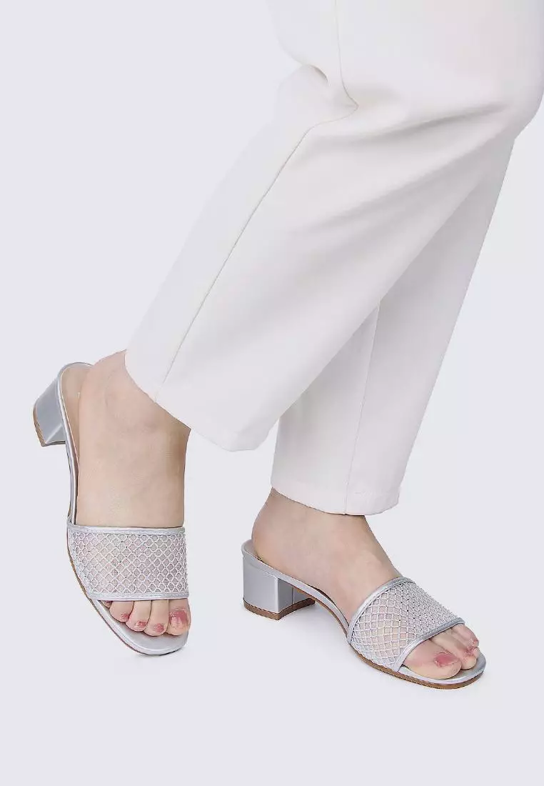 My Ballerine Ayla Comfy Heels In Silver