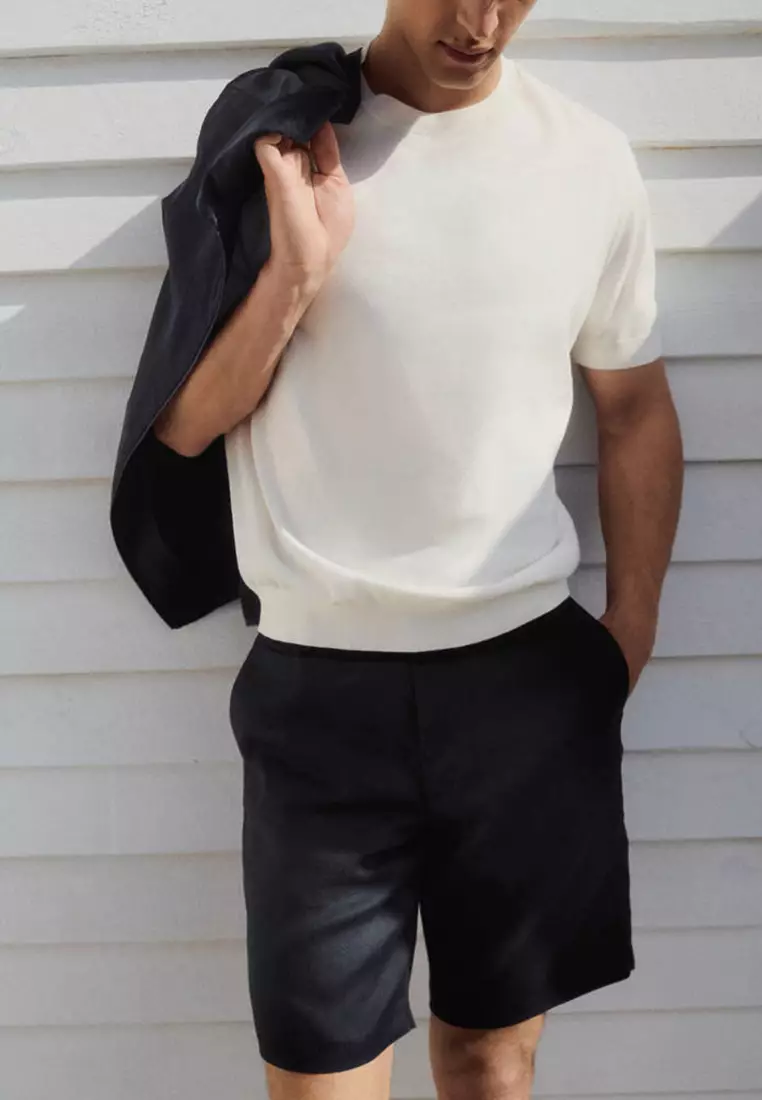 Slim-Fit 100% Linen Bermuda Shorts