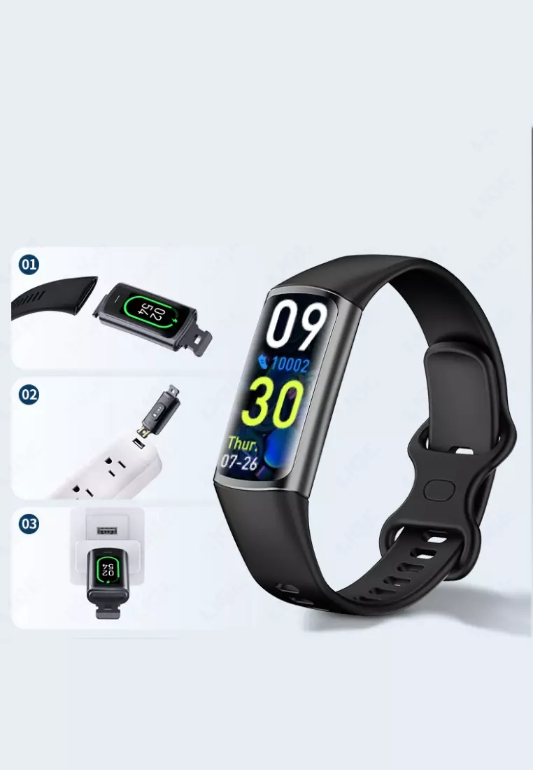 Unisex IOS/Android Fitness Watch - IP67 Waterproof - Silver/White