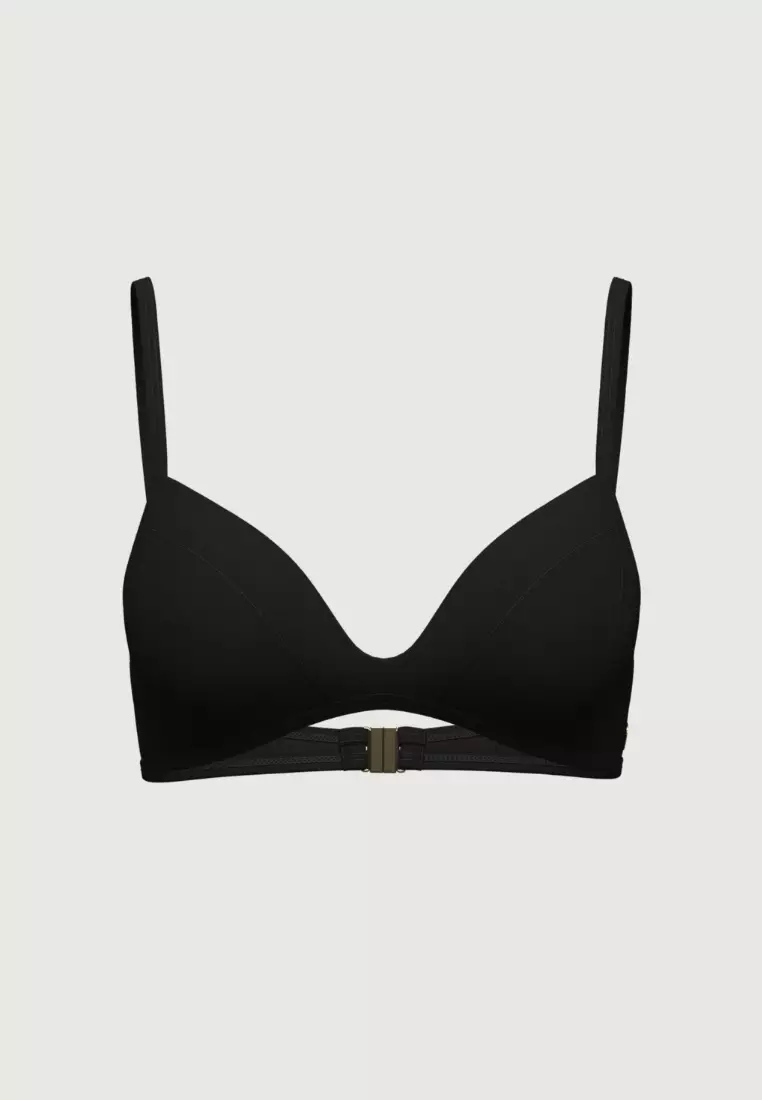 Core Solid黑色全罩比基尼上衣