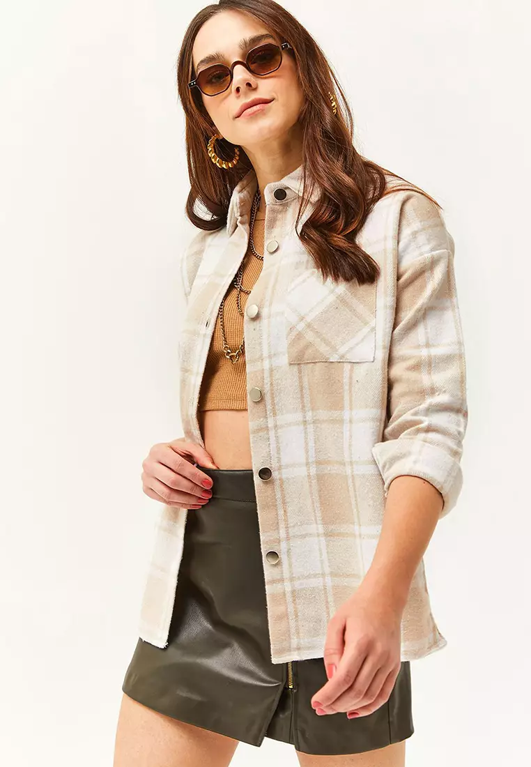 Single Pocket Thick Plaid Lumberjack Shirt