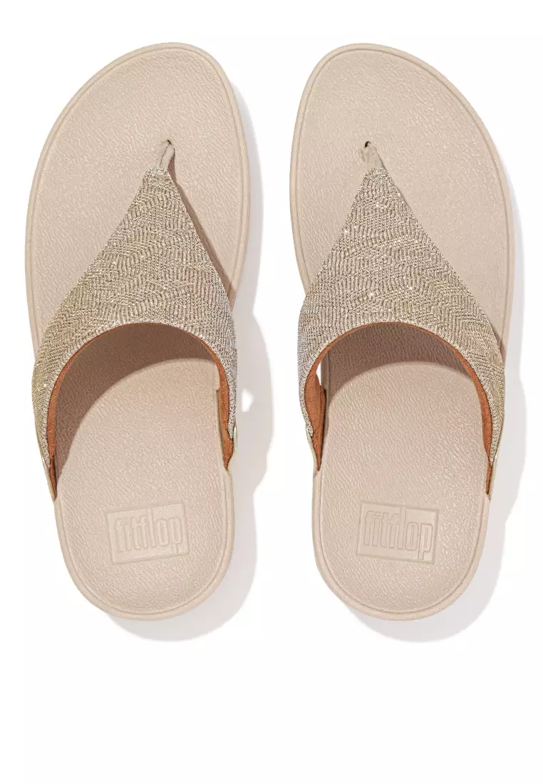 FitFlop LULU Women's Glitz Toe-Post Sandals - Platino (ET8-675)