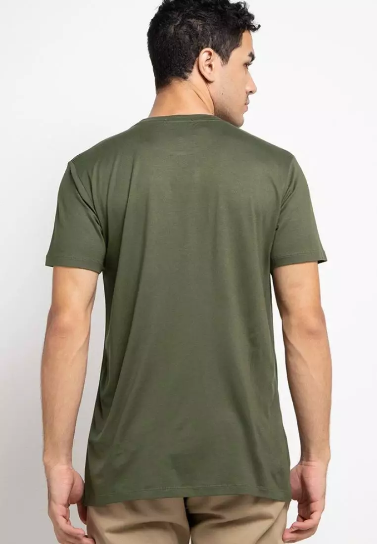 MTE94 Kaos Pria Unisex ninja kick logo gra T-shirt Olive