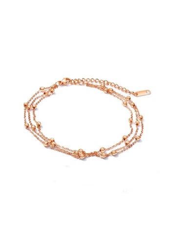 Air Jewellery gold Luxurious Faye Pearl Anklet In Rose Gold 937DCAC5780748GS_1