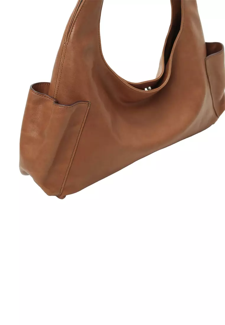 LEXI Side Pocket Hobo Bag II - Caramel