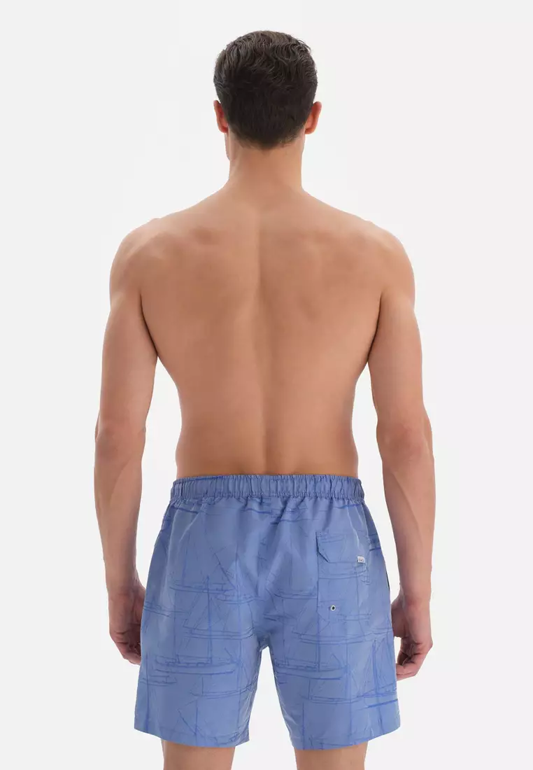 Indigo Shorts, Sail Printed, Regular Leg, Swimwear for Men